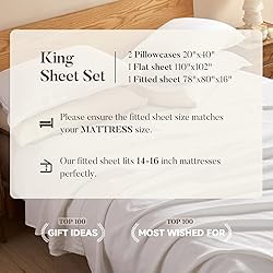 DAPU Pure Linen Sheets Set, 100% French Linen from