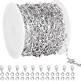 GTVOODX Star Chains for Jewelry Making, Silver 13 Feet Stainless Steel Chain Spool Bulk for Necklace Bracelet Craft DIY Permanent Jewelry Supplies