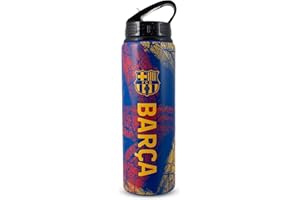 Hy-Pro Officially Licensed FC Barcelona Aluminium Bottle - 750ml, Integrated Folding Straw, Leakproof, Lightweight, Great Football Gift Idea