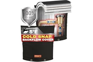 Redford Supply Co. Cold Snap (5°F) Double Wall Cotton Backflow Preventer Insulation Cover - Sprinkler Covers for Outside, Well Head Cover, Insulated Well Pump Cover, Pipe Cover (24"W x 24"H, Black)