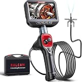 Ralcam 360&deg; Articulating Borescope, 6.2mm/0.24in Slim Probe | 4X Zoom, Joystick 4 Ways Endoscope Inspection Camera with Light for Automotive Engine, HVAC, Mechanics 10FT