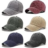 HQWHBU 6 Pack Distressed Baseball Cap Washed Cotton Dad Hat for Men Women