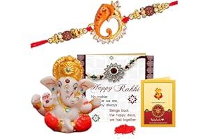 TIED RIBBONS Raksha Bandhan Rakhi for Brother with Gift Set | Ganesha Idol | Rakhi Card | Roli Tikka - Rakhi Bracelet for Brother Rakhi for Bhaiya | Bhai Rakhi Thread