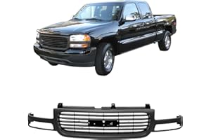 Perfit Liner Front Grille Grill Dark Gray Frame with Black Insert Compatible with 1999-2002 GMC Sierra 1500 2500, 2001-2002 Sierra 1500HD 2500HD 3500, 2000-2006 GMC Yukon Fits GM1200429 19130786
