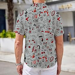 Pirate Grey Mens Funny Hawaiian Shirts 3D Graphic