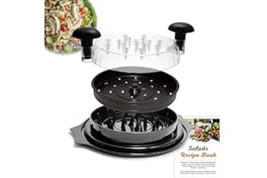 Chicken Shredder Large with Bonus: Free Salad Recipe Book – Chicken Shredder Tool with Middle Plate for Easier Use – BPA-Free