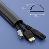 D-Line 30x15mm Cable Trunking 2m Pack Black Half Round Self-Adhesive view 3
