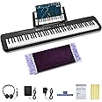 88 Key Digital Piano, Semi Weighted Electronic Keyboard Piano with Music Stand, Power Supply, Sustain Pedal, Bluetooth, MIDI, for Beginner Professional at Home, Stage