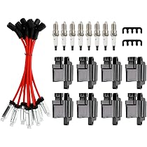 Complete 8-PC Ignition Coil + Spark Plug + Wire Kit For Chevy/GMC 5.3L & 6.2L V8 Engines (UF413)