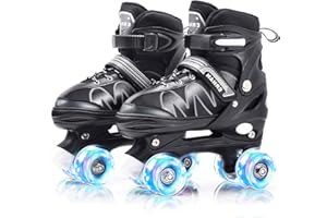 ERNAN Kids Roller Skates,Boys Roller Skates,Girls Roller Skates,4 Size Adjustable Children Roller Skates with Light up Wheels
