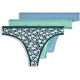 Jockey Women's Underwear Organic Cotton Stretch Logo Thong - 3 Pack