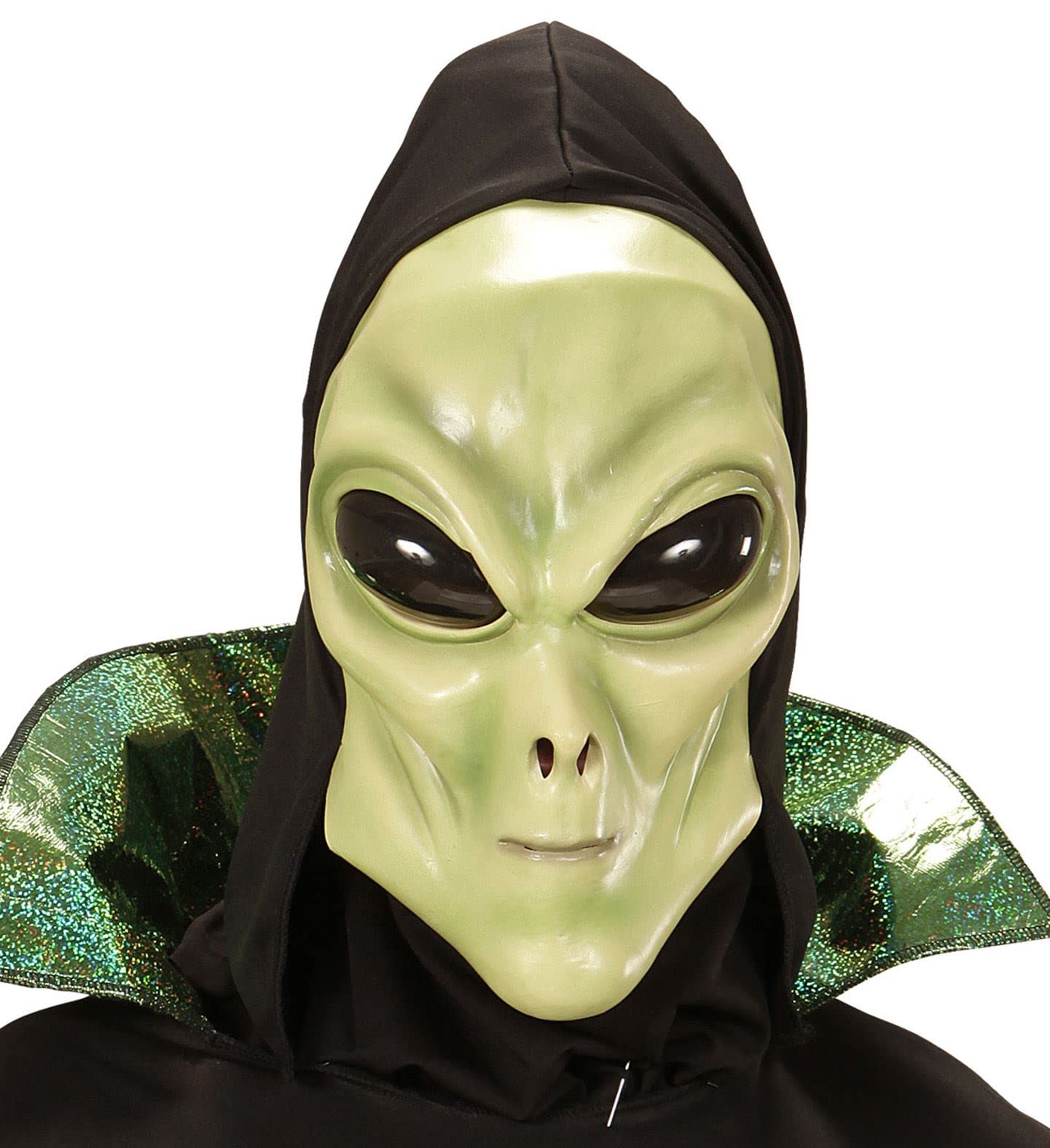 Widmann Alien Hooded Mask with Bubble Eyes Halloween Fancy Dress