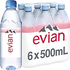 Evian Natural Spring Water, .500 ML (16.9 fl oz) bottles, 6 pack