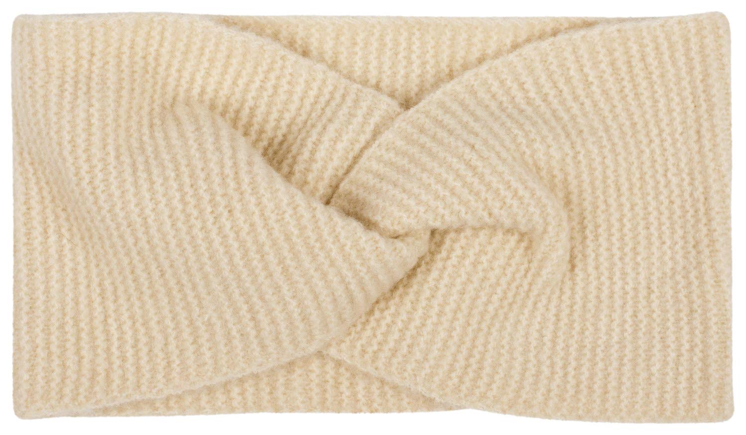 styleBREAKER Ladies fine knit headband with twist knot, warm winter hairband, headband 04026047, color:Beige