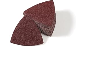 LEONTOOL 30 Pcs 3-1/8 Inch (80mm) Triangular Hook & Loop Oscillating Multitool Sanding Pads Triangle Sanding Pads 40 Grit No 