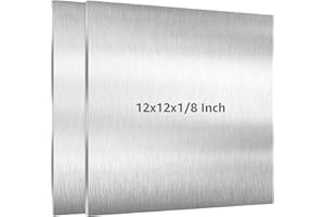 AMZDEPOT 2 Pack 6061 T651 Aluminum Sheet Metal 12" x 12" x 1/8" (0.125") Rectangle Metal Plate Covered with Protective Film, 3mm Flat Aluminum Plate for Crafting and Industry