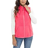 Argstar Women's Fleece Vest, Sleeveless, 6 Pockets, Lightweight, Casual, for Daily Life and Outdoor Activities
