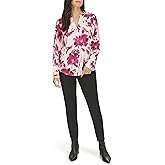 Calvin Klein Womens Printed Long Sleeve Blouse