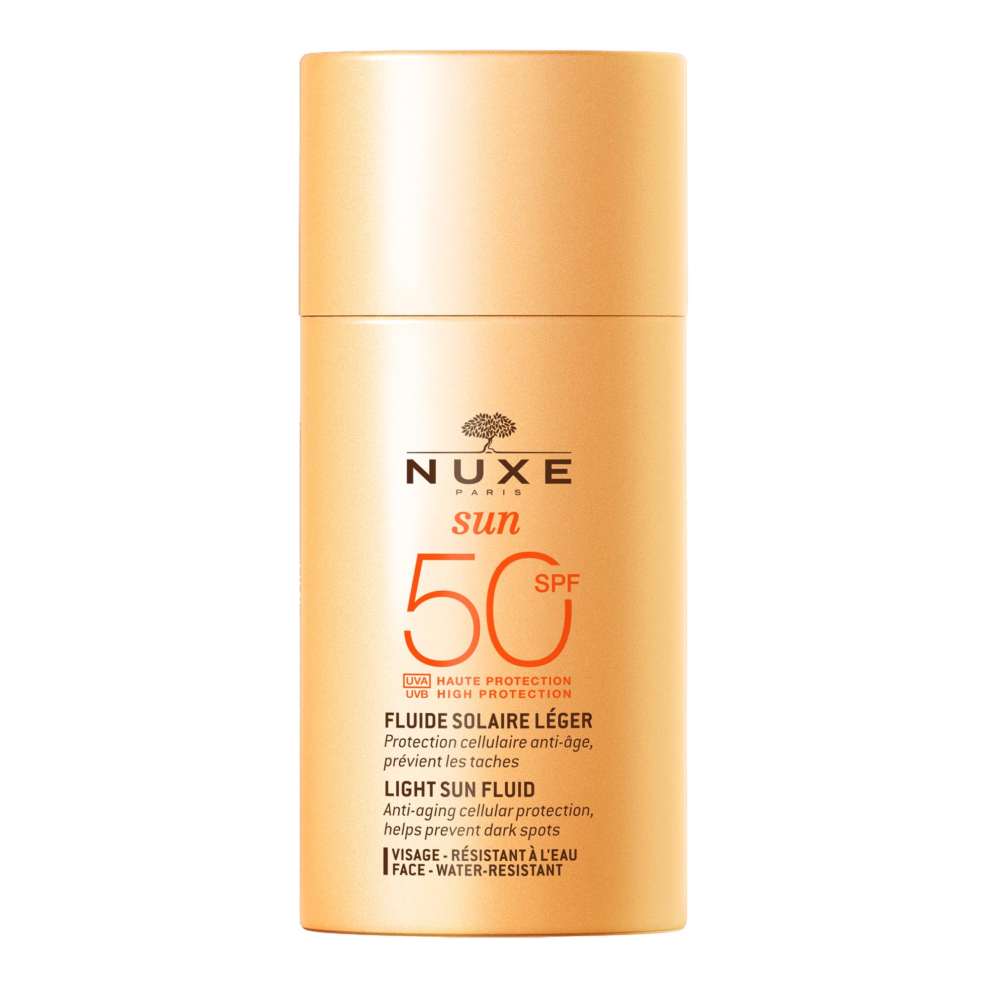 Nuxe Light Sun Fluid SPF50 High Protection Face 50ml, Lightweight Facial Sunscreen, Broad Spectrum SPF50 for Daily Defence, Prevents Dark Spots & Signs of Ageing, Water-Resistant & Non-Greasy