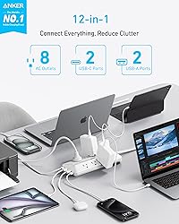 Anker Flat Plug Power Strip, 12-in-1 USB-C Power