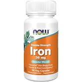 NOW Supplements, Iron 36 mg, Non-Constipating*, 90 Veg Caps