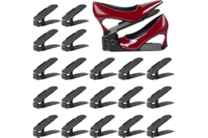 ZNCMRR 20 Pack Shoe Slots Organizer 4 Adjustable Stacker for a Pair of Shoes Double Layer Holder Rack 50% Shoe Space Saver Rack Storage for Closet