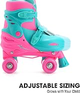 Xootz Kids Quad Skates Pink Adjustable Beginner Roller Skates Girls view 4
