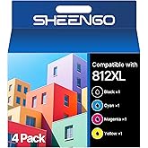 812XL Ink Cartridge Remanufactured Replacement for Epson 812XL Ink Cartridges Combo Pack for Epson 812 XL T812XL for Workforce Pro WF-7840 WF-7820 WF-7310 EC-C7000 Printer(812XL, 4 Pack)