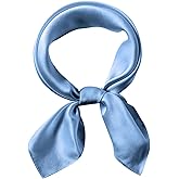 WUZININGLE 21"x21" Solid Color Silk Scarf-100% Mulberry Silk Neck Scarf-Light Thin Breathable Small Headscarfs