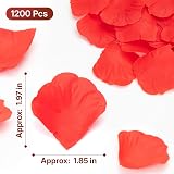 OWLKELA 1200pcs Red Rose Petals Artificial Silk Decoration Waterproof Do Not view 2