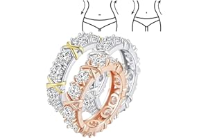 Niqnay Moissanite Rings for Women，Jansio Threanic Triple-Spin Ring Rings For Weight Loss Shaping Cross Full Moissanite Diamond Ring