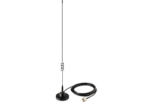 Bingfu Boat Marine Vehicle VHF Ham Mobile Radio Antenna VHF UHF 136-174MHz 400-520MHz Magnetic Base PL259 Male Antenna for Garmin Uniden Cobra ICOM Standard Horizon Eclipse Marine Two Way Radio