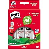 Pritt Stick Glue Solid Washable Non-Toxic Large 43G Ref 1456072 [Pack of 5]