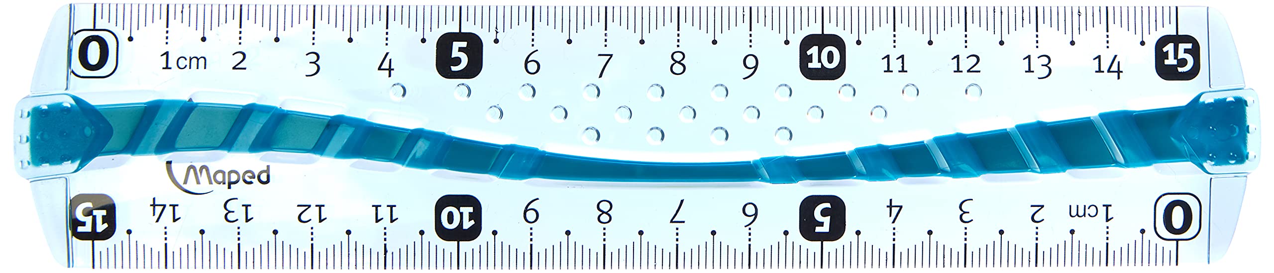 Maped Unbreakable Flat Ruler with Anti-Stain and Soft Non-Slip Edges – Flat Ruler 15 cm Blue