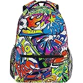 Tarity Cool Graffiti School Backpack For Kids Boys Girls Children Small Travel Bag Students Teenagers Bookbags Novelty Pattern Durable Backpack Laptop Computer Bag