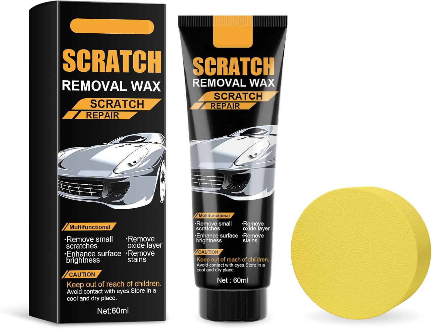 Car Scratch Remover for Vehicles, Deep Scratch Repair Paste with Polishing Wax,Wipe Sponge Car Paint Scratch Repair Polishing Wax for Deep Scratches