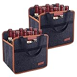 Foyego 2 Pack 9 Bottle Wine Tote Bag, Insulated