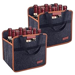 Foyego 2 Pack 9 Bottle Wine Tote Bag, Insulated