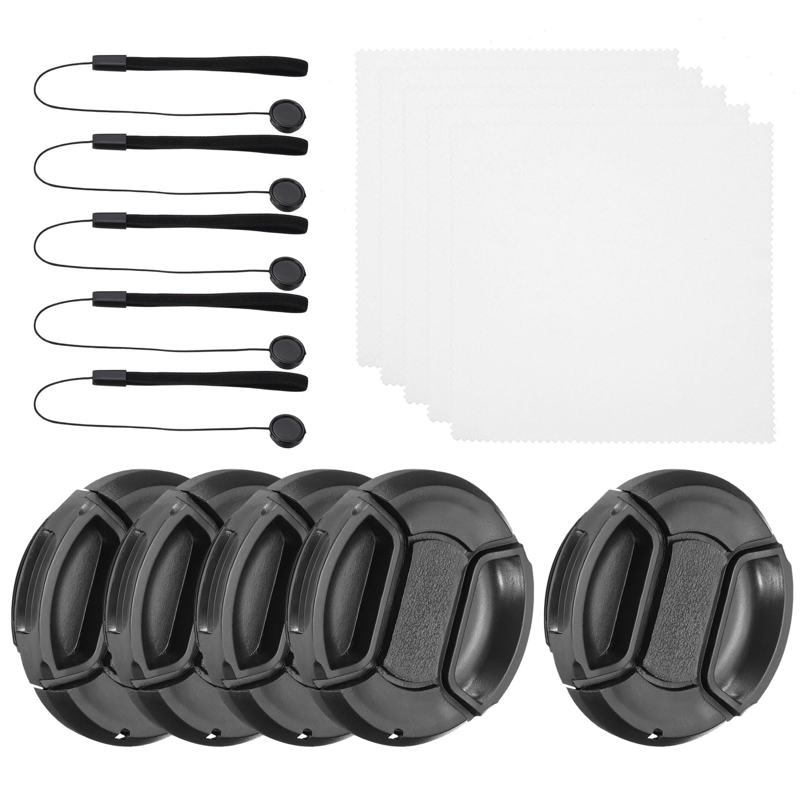 PATIKIL 49mm Lens Cap Set, 5Pack Center Pinch Snap Camera Lens Cover for Front Len Suitable for 49mm Thread Universal DSLR Lenses for Nikon, for Fujifilm, for Pentax, for Leica