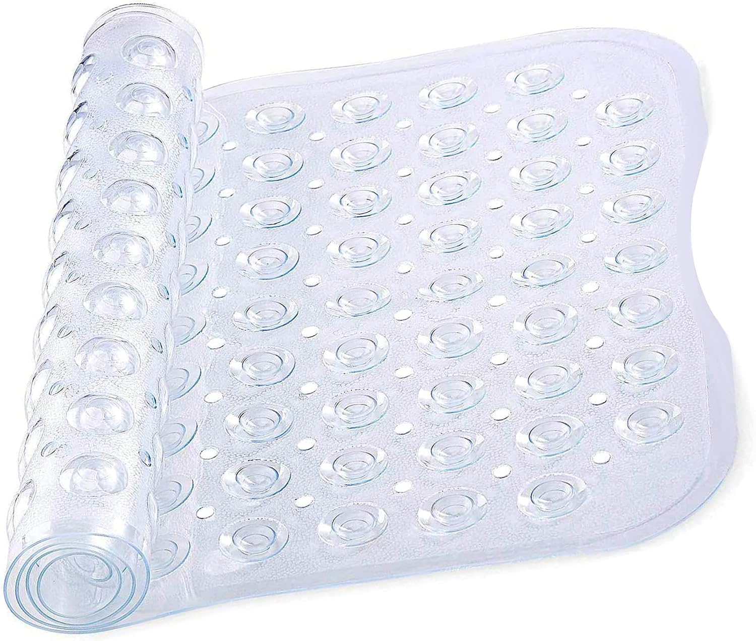 Ameha Shower Bath Mat Non Slip Anti Mould - Clear 70x38cm Bathroom Mats with Strong Suction Cups Grip and Drain Holes Shower Mats Machine Washable Rubber Bath Mats
