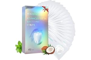 Milumber Teeth Whitening Strips for Sensitive, 42 Strips Whitener Safe Whitestrip, Deep Stains Removal Tooth Whitening, Enamel Safe Non-Slip Dry Strip Technology for Whiter Teeth, Coconut