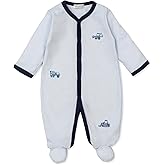Kissy Kissy Baby Boys Infant Construction Trucks Stripe Footie