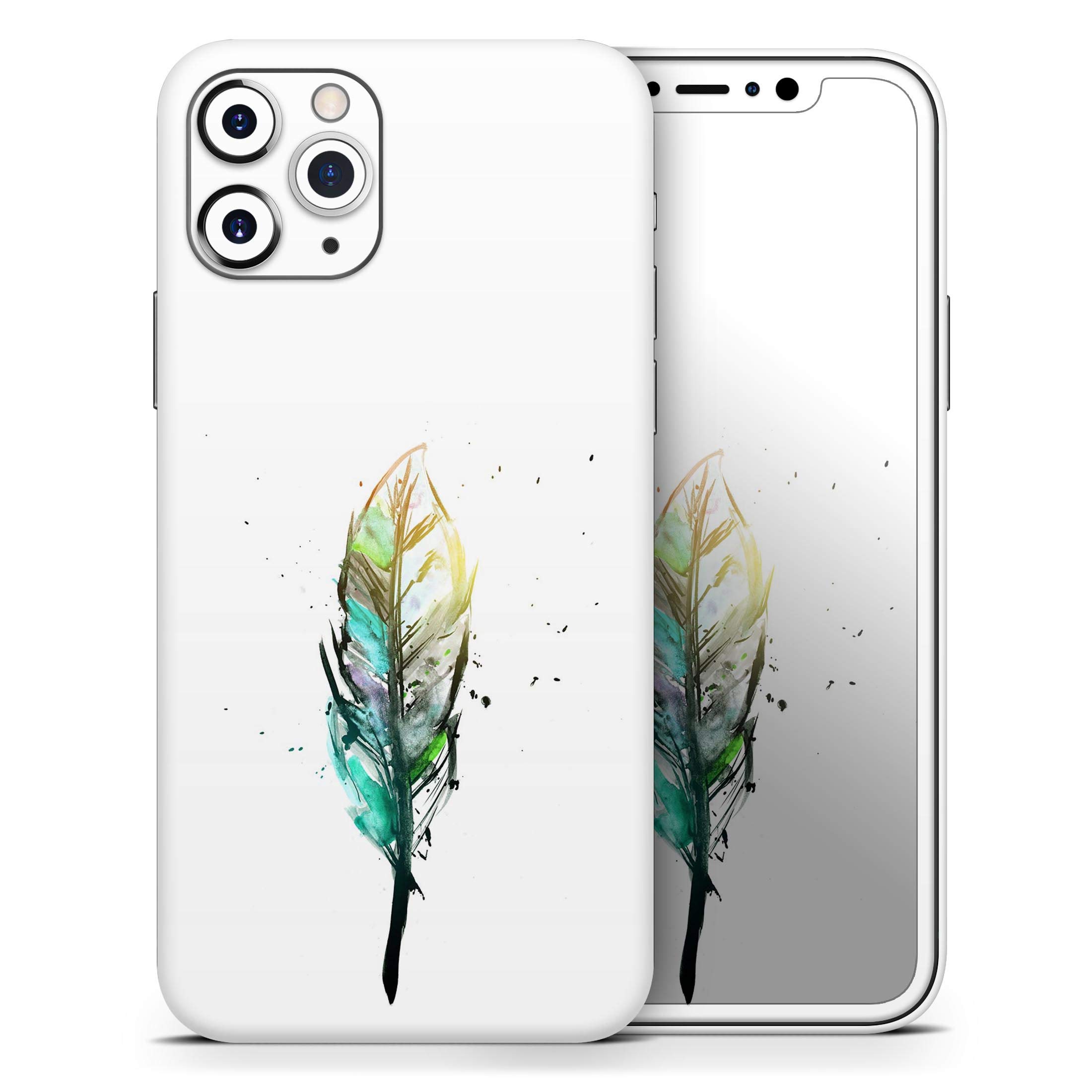 Design Skinz Splatter Watercolor Feather