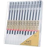 XSG Black Gel Pens[0.5mm]，Extra fine point pens Ballpoint pens For japanese Office School Stationery Supply 12 Packs