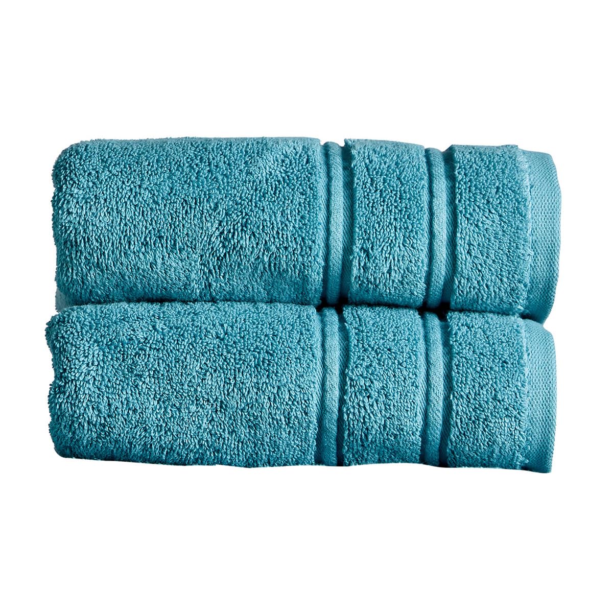 Christy Antalya Hand Towels | Set of 2 | 100% Turkish Cotton | 600GSM | Soft Plush Luxury Towel Set | 50cm x 90cm | Quick Dry | Jade Teal