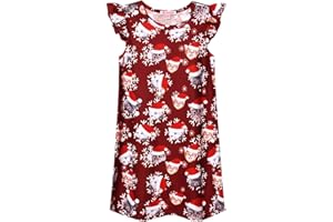 QPANCY Girls Nightgowns Princess Nightdress Cotton Sleepwear Pajamas Dress for Kids