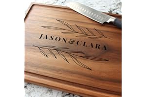 Personalized Cutting Board, Custom Wedding, Anniversary or Housewarming Gift Idea, Wood Engraved Charcuterie, for Couples and