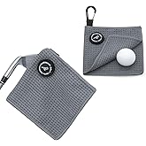 Aliennana Small Magnetic Golf Towel, Microfiber Waffle Design with Clip - Industrial Strength Magnet for Golf Bags, Carts Clubs