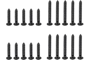Banworks Imperial Guitar Humbucker Pickup Frame Mounting Screws Set Flat Head Countersunk Pickup Ring Mounting Screws Kit for Gibson Les Paul SG 10pcs Long + 10pcs Short Screws JT/SYQLS-03 Black