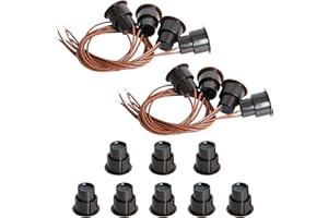 AOJE LINK-ELECTRIC Aoje-Link RC-36 NC Recessed Wired Security Window Door Contact Sensor Alarm Magnetic Reed Switch for Home Security Access Control and Burglar Alarm Systems Brown 8pcs